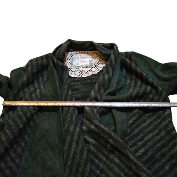 Anthropologie Saturday Sunday Green Fringe Open Front Cardigan Boho Chic SZ XS - Picture 2 of 5